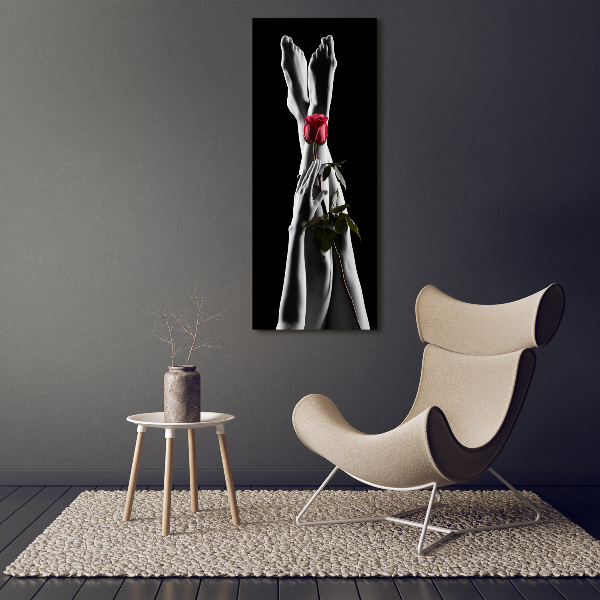 Staand foto plexiglas Roos en voeten