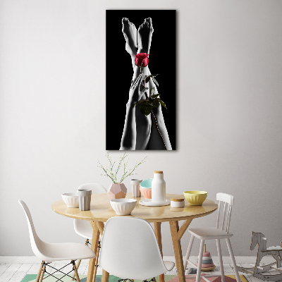 Staand foto plexiglas Roos en voeten