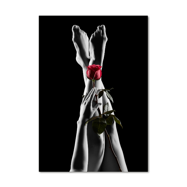 Staand foto plexiglas Roos en voeten