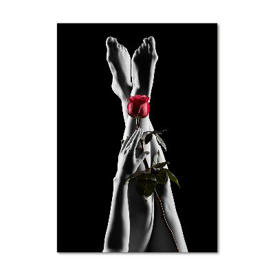 Staand foto plexiglas Roos en voeten