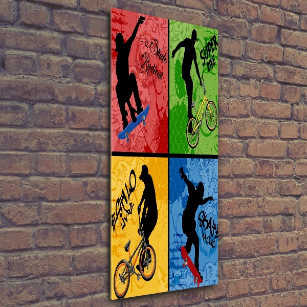 Staand plexiglas foto Fiets en skateboard