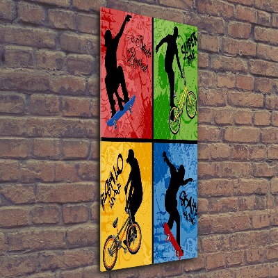 Staand plexiglas foto Fiets en skateboard