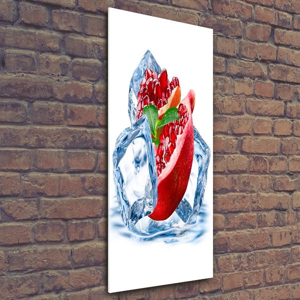 Staand foto plexiglas Granaatappel en ijs