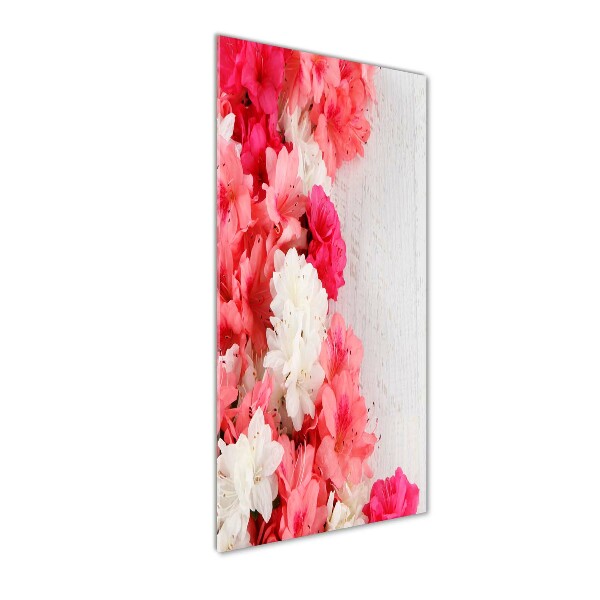 Staand foto in plexiglas Bloemen op hout