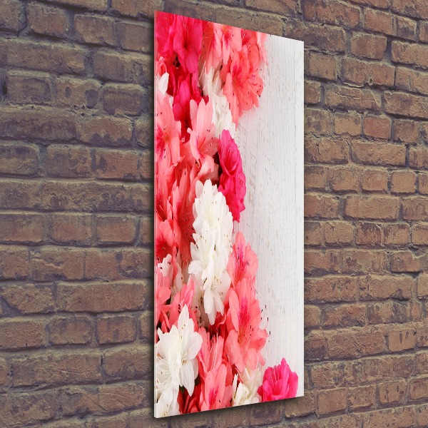Staand foto in plexiglas Bloemen op hout