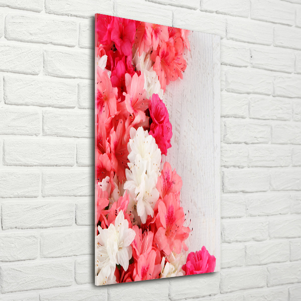 Staand foto in plexiglas Bloemen op hout