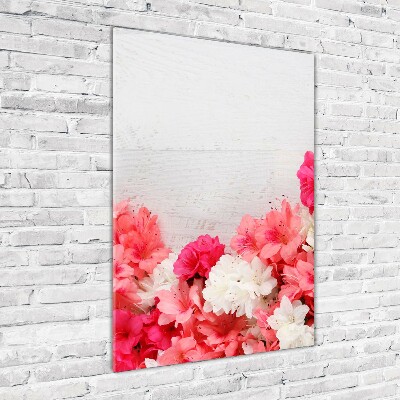 Staand foto in plexiglas Bloemen op hout