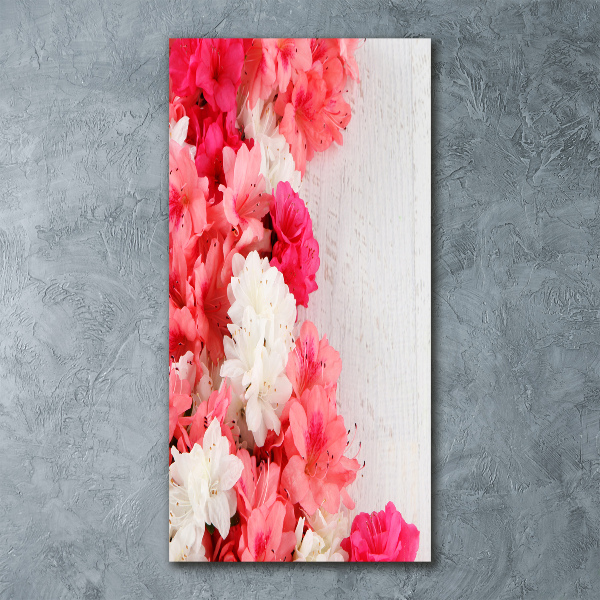 Staand foto in plexiglas Bloemen op hout