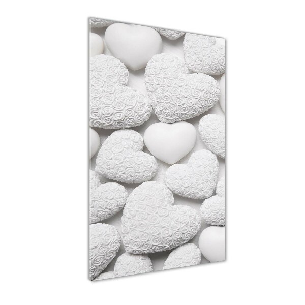 Staand foto plexiglas Witte hartachtergrond