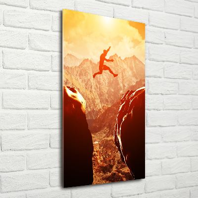 Staand foto op plexiglas Spring over de afgrond