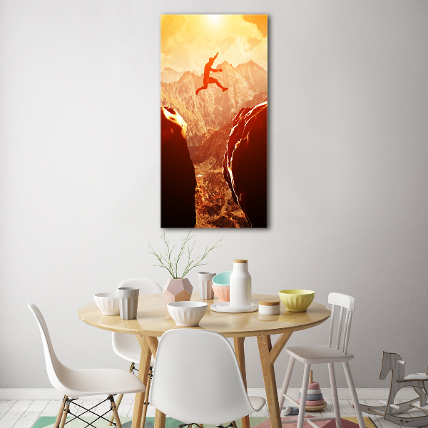 Staand foto op plexiglas Spring over de afgrond