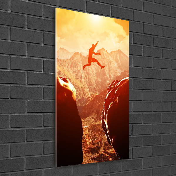 Staand foto op plexiglas Spring over de afgrond