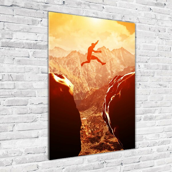 Staand foto op plexiglas Spring over de afgrond