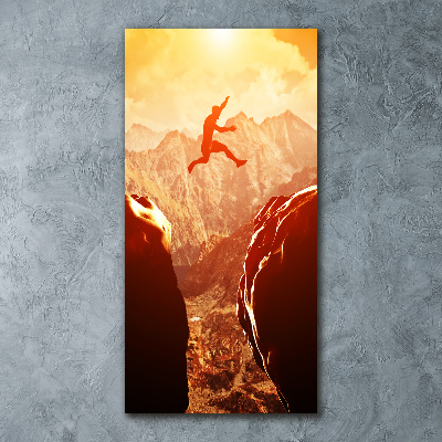 Staand foto op plexiglas Spring over de afgrond