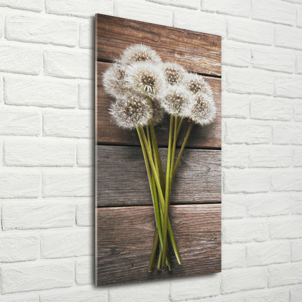 Staand foto op plexiglas Een boeket paardenbloemen