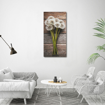 Staand foto op plexiglas Een boeket paardenbloemen