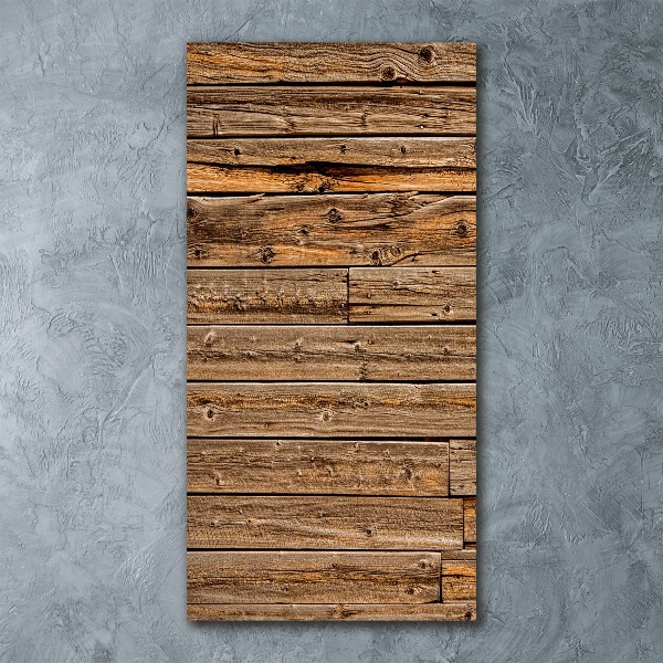 Staand foto in plexiglas Houten muur