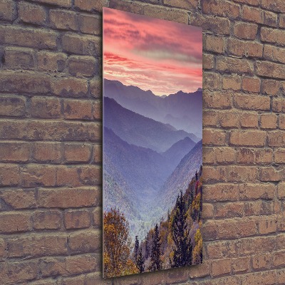 Staand foto in plexiglas Mist boven de bergen