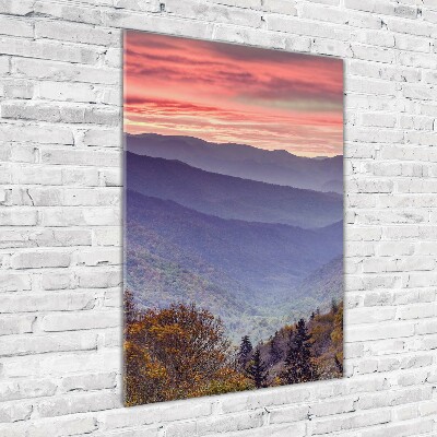 Staand foto in plexiglas Mist boven de bergen