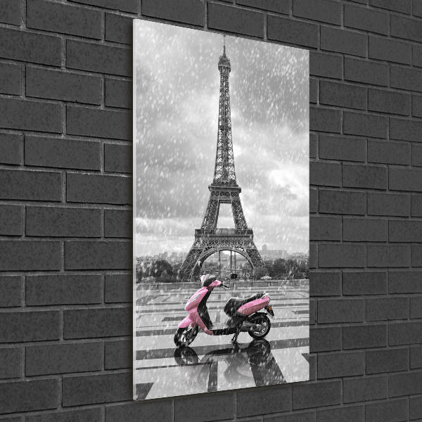 Staand foto in plexiglas Eiffeltoren scooter