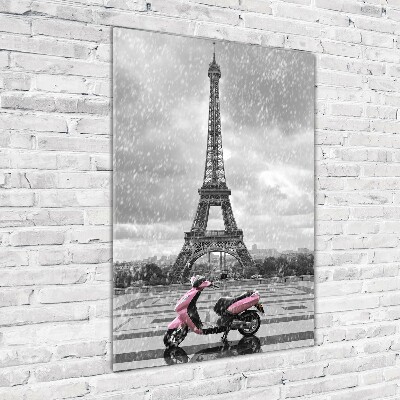 Staand foto in plexiglas Eiffeltoren scooter