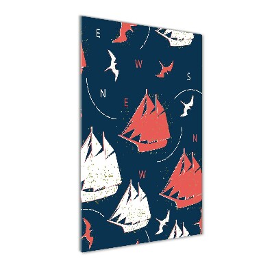 Staand foto plexiglas Schepen zeevogels