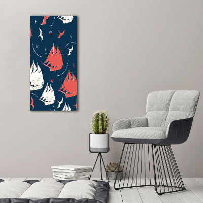 Staand foto plexiglas Schepen zeevogels