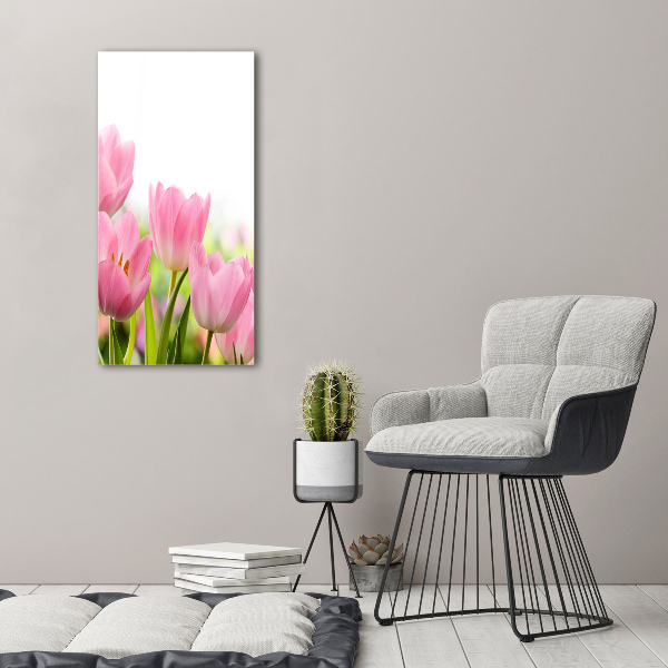Staand foto in plexiglas Roze tulpen