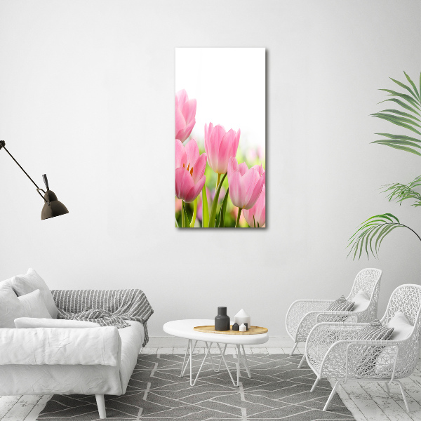 Staand foto in plexiglas Roze tulpen