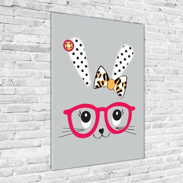 Staand plexiglas foto Konijn met bril