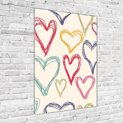 Staand plexiglas foto Kleurrijke harten