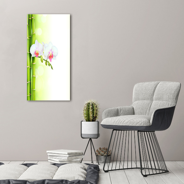 Staand foto op plexiglas Orchidee en bamboe