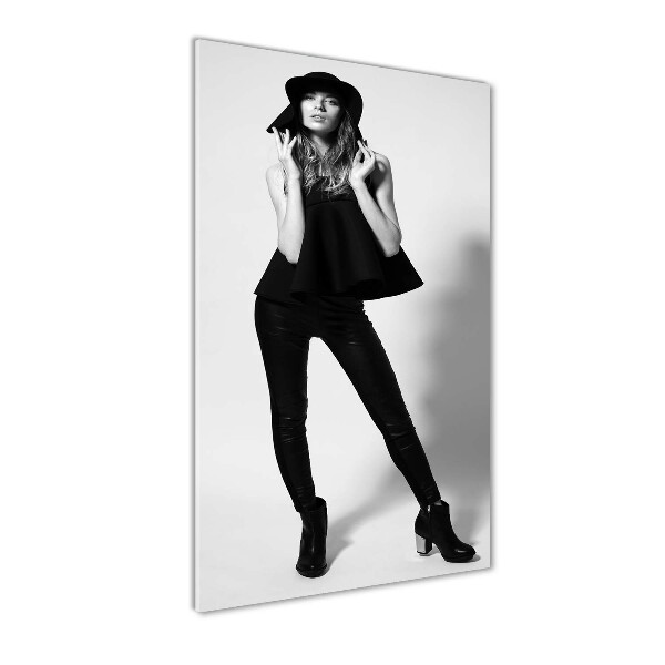 Staand foto in plexiglas Vrouw in het zwart