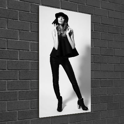 Staand foto in plexiglas Vrouw in het zwart