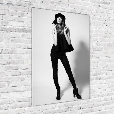 Staand foto in plexiglas Vrouw in het zwart