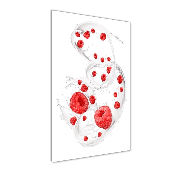 Staand foto op plexiglas Melk en frambozen