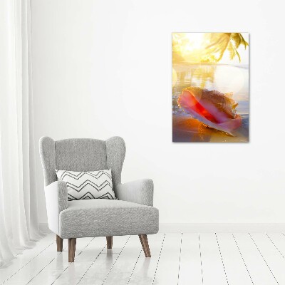 Staand foto in plexiglas Een schelp op het strand
