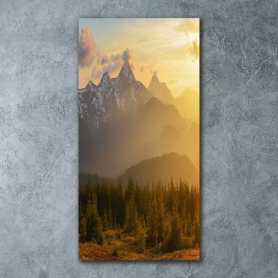 Staand foto in plexiglas Zonsondergang boven de bergen