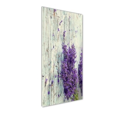 Staand foto plexiglas Lavendel op hout