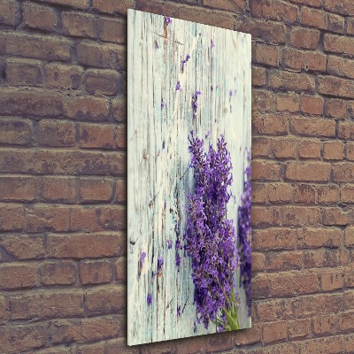 Staand foto plexiglas Lavendel op hout