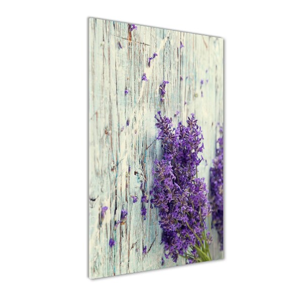 Staand foto plexiglas Lavendel op hout