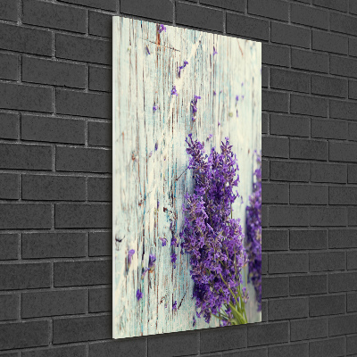 Staand foto plexiglas Lavendel op hout