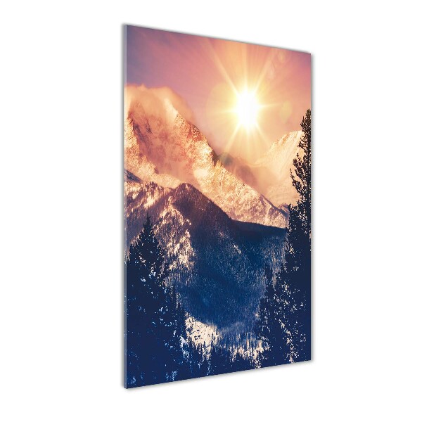 Staand plexiglas foto De zon boven de bergen