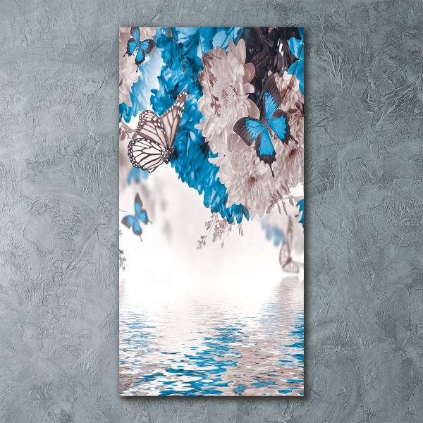 Staand foto in plexiglas Bloemen en vlinders