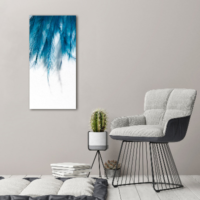 Staand plexiglas foto Blauwe veren