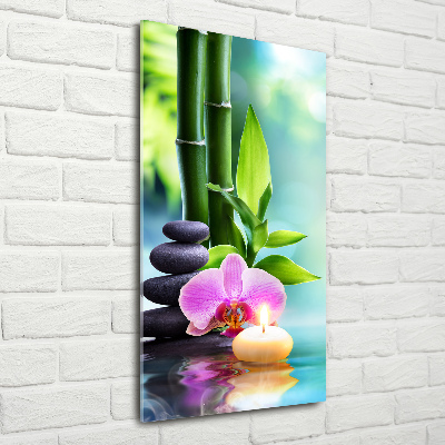 Staand foto plexiglas Orchidee en bamboe
