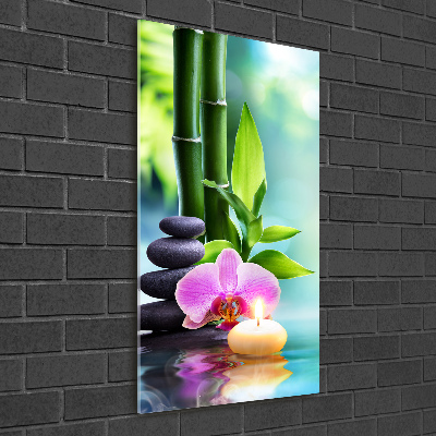 Staand foto plexiglas Orchidee en bamboe