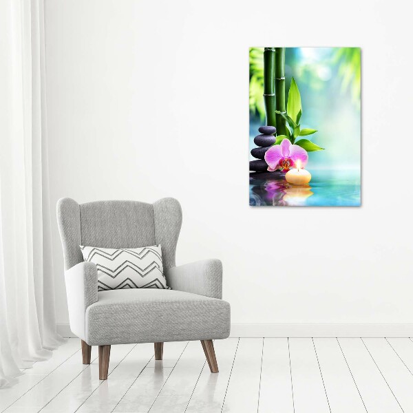 Staand foto plexiglas Orchidee en bamboe