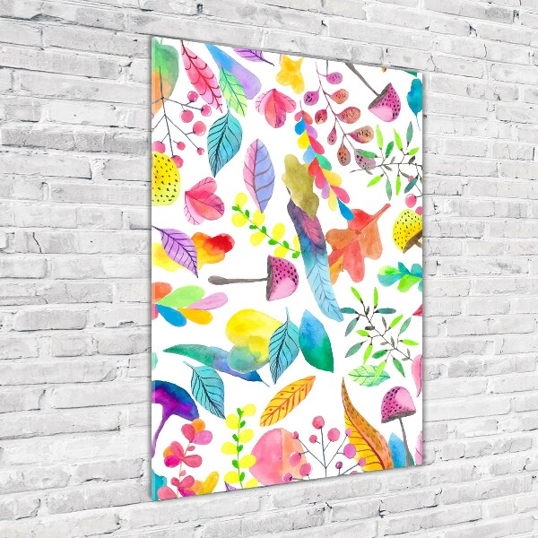 Staand foto in plexiglas Bladeren en paddenstoelen