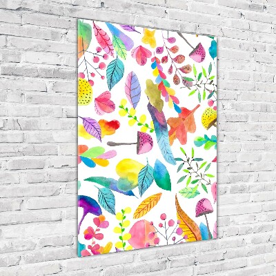 Staand foto in plexiglas Bladeren en paddenstoelen